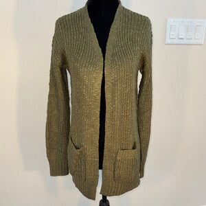 SO Women's Olive green Cardigan Sweater, XS